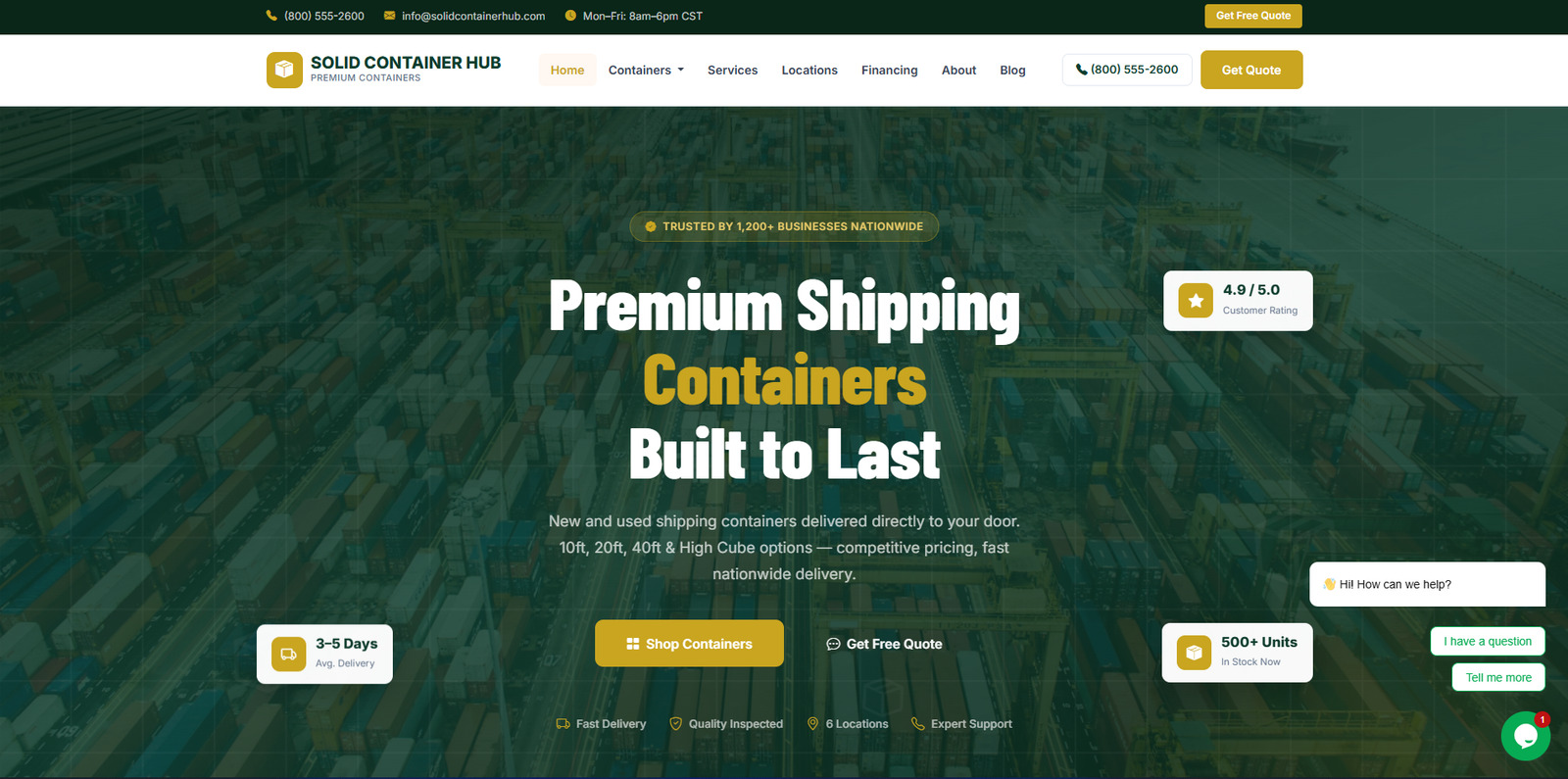 SOLID CONTAINER HUB — Shipping Container Sales Platform