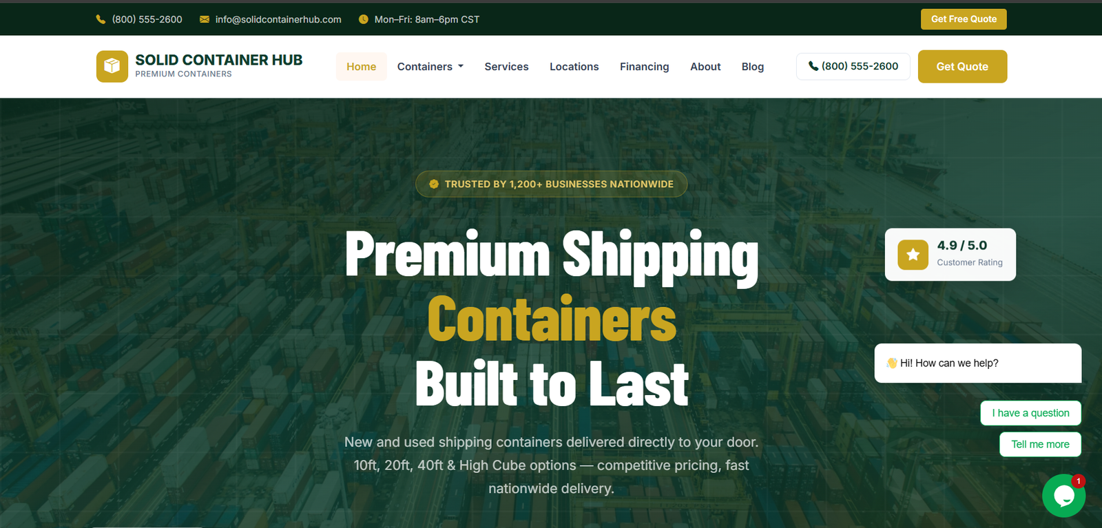 SOLID CONTAINER HUB — Web Development project by Blaise Tech