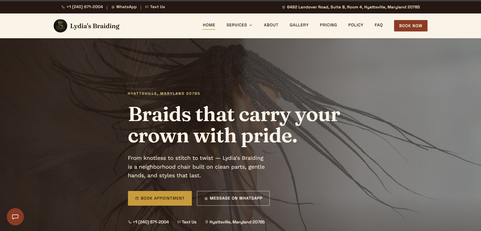Lydias Braiding — Corporate project by Blaise Tech